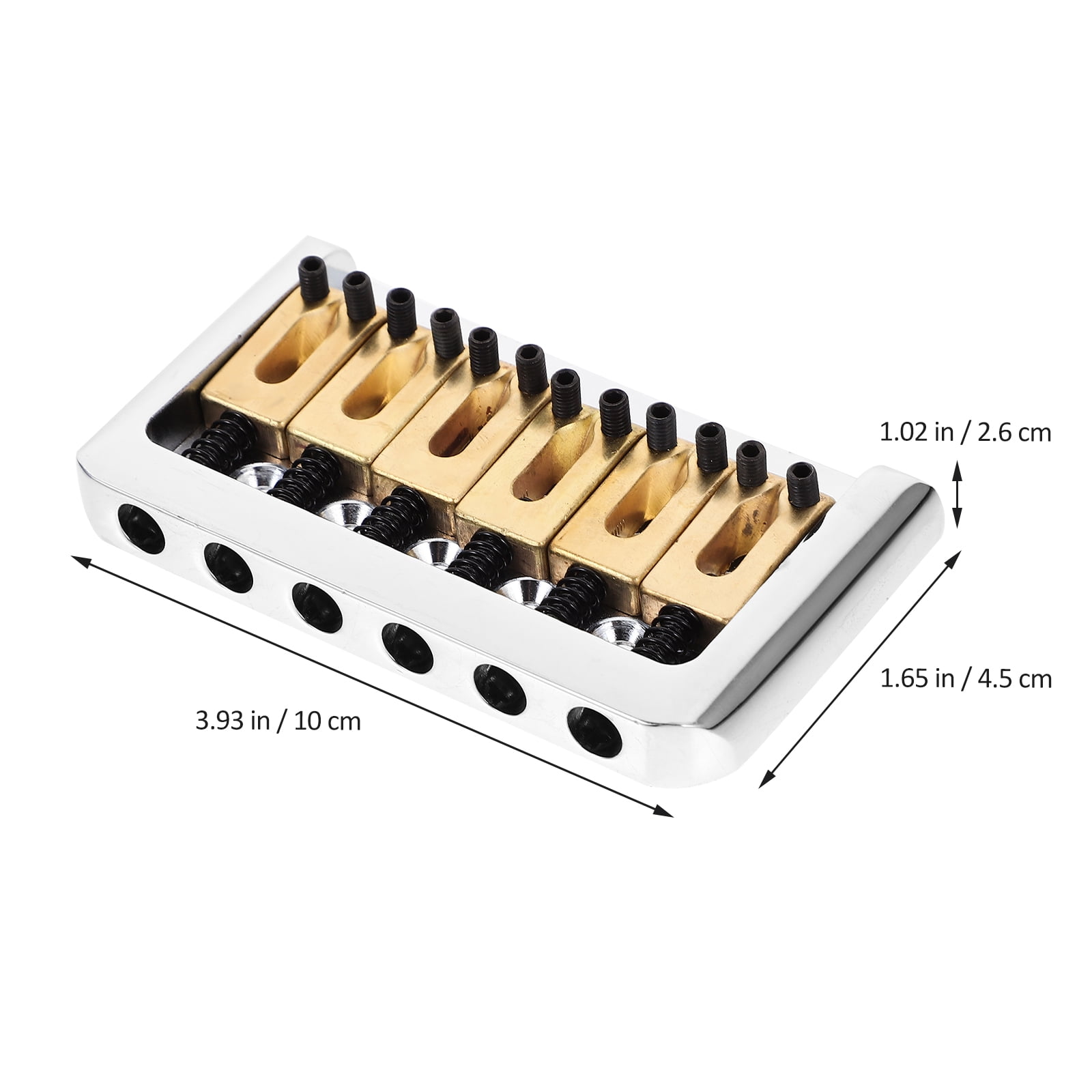 UKCOCO Electric Guitar Hardtail Fixed Bridge Set with Adjustable Saddles and Copper Finish Multi
