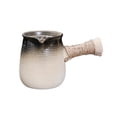 thumbnail image 3 of Tetera de cerámica con asa lateral, estufas portátiles, té hervido para hervir agua caliente, tetera para exteriores, hogar, Picnic, cocina Negro degradado Macarena Tetera, 3 of 8