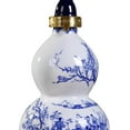 thumbnail image 3 of Aorsher Blue & White Porcelain Gourd Wine Bottle, 500ml Traditional Chinese Ceramic Gourd Flask for Water/Liquor, Portable Vintage Design for Outdoor, Restaurants, Home Use, 30cm Handcrafted Gift, 3 of 7
