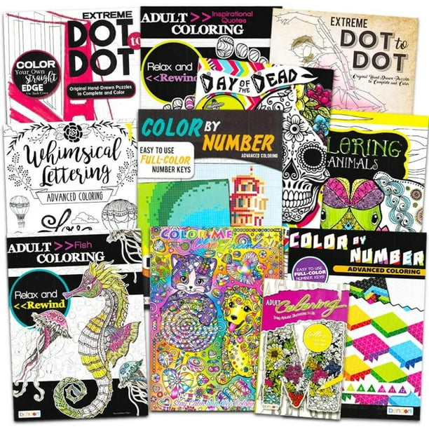 Download Adult Coloring Books Super Set 10 Deluxe Coloring Books For Adults And Teens Adult Coloring Book Set 10 Books Featuring Over 500 Stress By Brand Botaro Walmart Com Walmart Com
