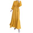 thumbnail image 1 of TSADFHJI Jupes en Cuir pour Femmes Nouvelle Robe Longue Unie avec Robe à la Mode m Jaune, 1 of 4