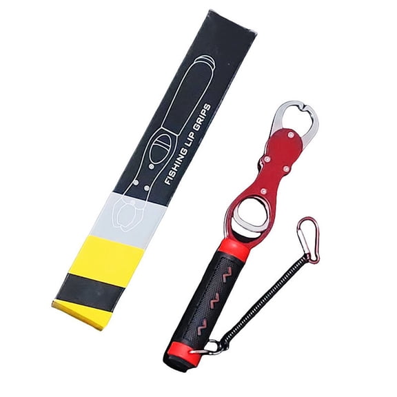 Aluminum Fish Gripper With Scale - 18Kg Capacity (Red/Blue)