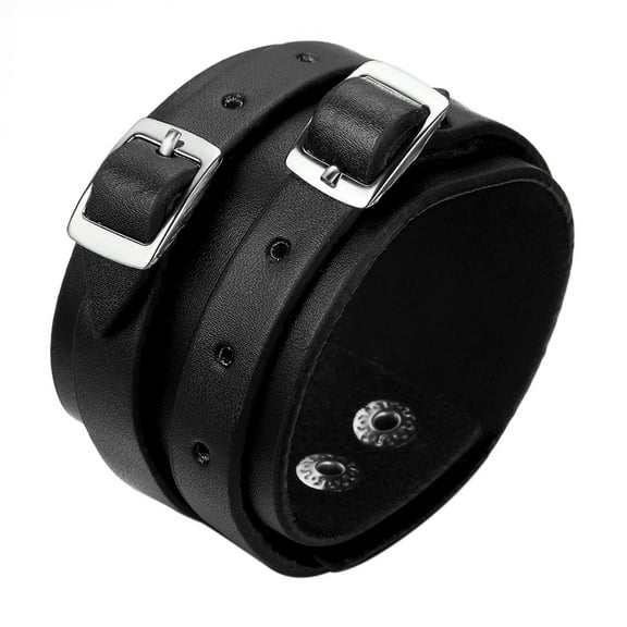 Leather Cuff Bracelet for Men Punk Braided Bracelet Rock Leather Wristband Faux Leather Bracelet Gothic Viking Bracelet Adjustable Wrap Bracelet