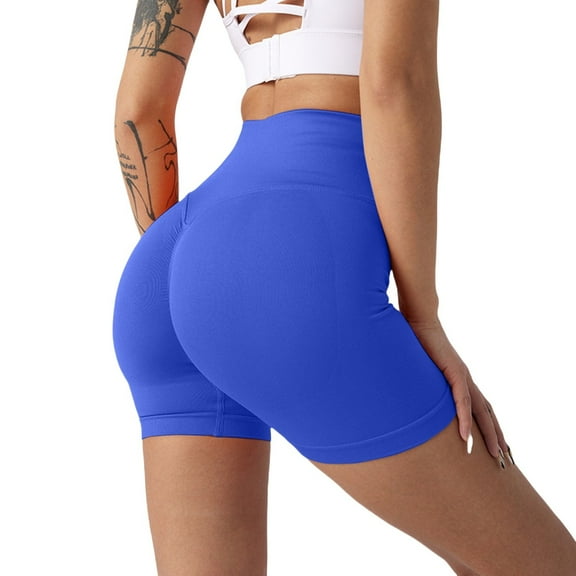 Seductiva Women's Yoga and Running Short Womens Yoga Shorts Workout Butt Lifting Shorts for Women High Waisted Gym Yoga Booty Shorts Biker Shorts Women