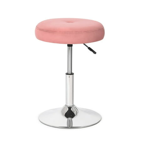 UPC: 0663489136501 | Homebeez Modern Round Ottoman 360°Swivel Height Adjustable Stool Chair Makeup Room Vanity Stool for Bathroom Living Room