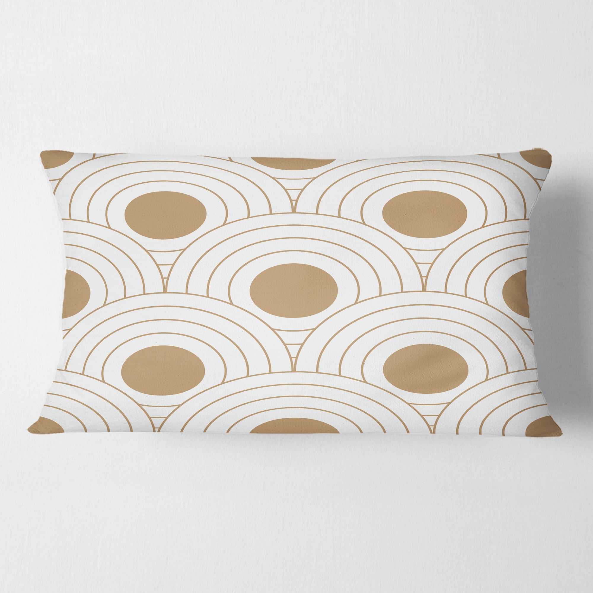 Designart Circular Retro Design' Mid-Century Modern Throw Pillow - 12x20