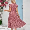thumbnail image 3 of Bohemian Floral Printed Long Dress Women Casual Loose V-neck Dress Female Elegant Beach Dress, 3 of 9