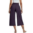 thumbnail image 7 of Annhoo Women's Wide Leg Capri Pants V Crossover High Waisted Pants Summer Sports Yoga Trouser with Pockets, 7 of 7