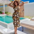 thumbnail image 5 of Yuyamidu Skull Floral Sarong Wraps Swimsuit Coverup for Women Semi-Sheer Womens Beach Cover Up Chiffon Bikini Cover Up Sun Protection Swimwear Bikini Wrap, 5 of 7