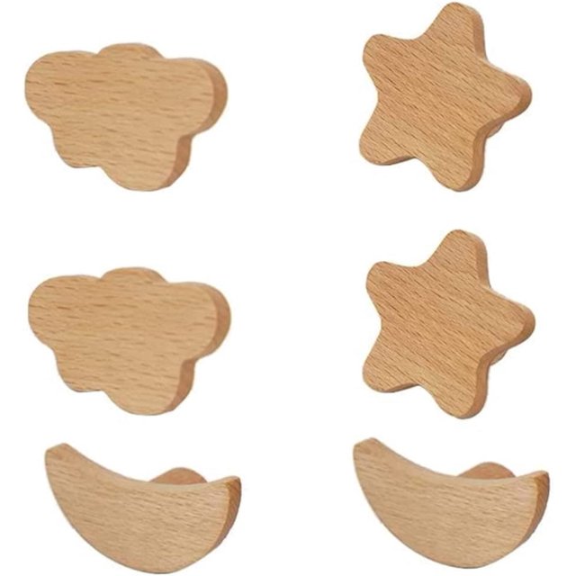 Tiradores de puerta para niños, tiradores de armario con forma de estrellas, luna y nubes, tirador de armario creativo, decoración del hogar, 6 uds., tiradores de puerta TUNC Sencillez