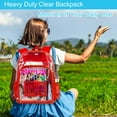 thumbnail image 2 of AGSDON Clear Backpack, Heavy Duty Transparent Bookbag, See Through PVC Backpacks for Men - Red, 2 of 8