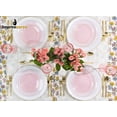 thumbnail image 4 of Impresserve 12 oz Pink Plastic Wine Goblets with Gold Rim, Disposable Party Glasses (Set of 10), 4 of 6