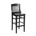 thumbnail image 2 of BizChair School House Back Black Wood Restaurant Barstool, 2 of 9
