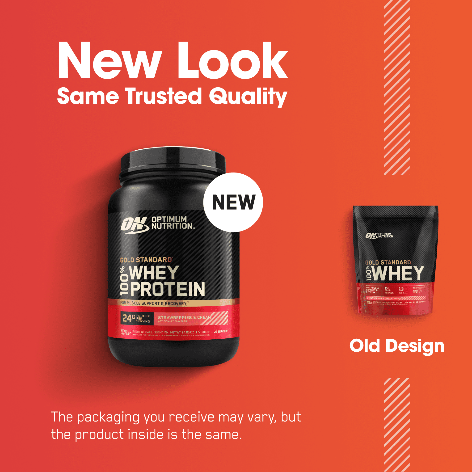 Optimum Nutrition, Gold Standard 100% Whey Protein Powder, Strawberries & Cream, 22 Servings