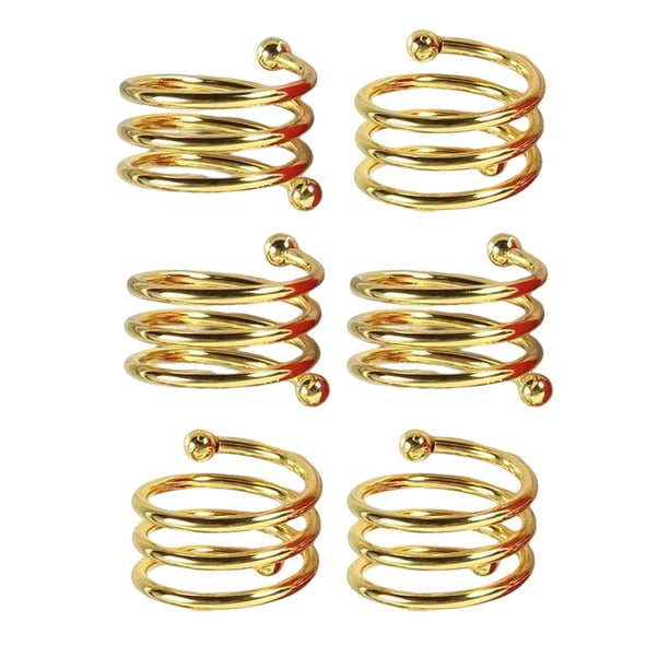 6 servilleteros de metal para decoración de mesa, para eventos y bodas. Dorado