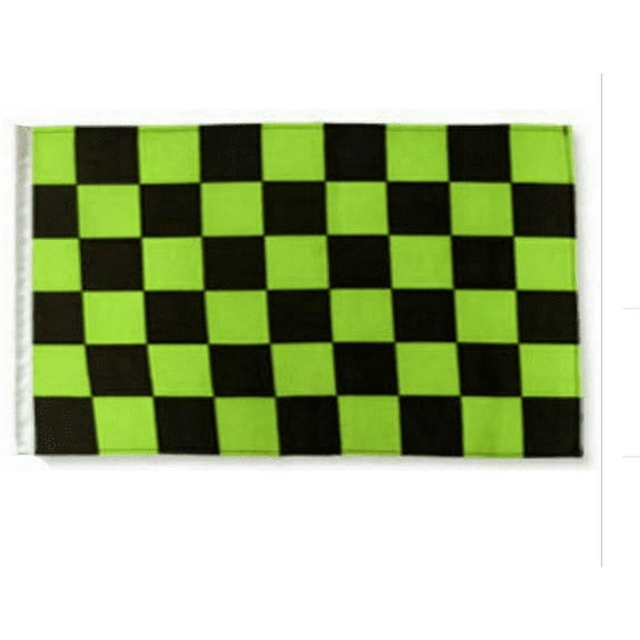 12x18 12"x18" Black & Green Checkered Checker Race Sleeve Flag Boat Car Garden