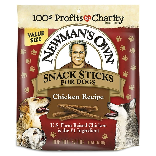 Newman's Own Chicken Recipe Snack Sticks para perros, bolsa de 14 oz