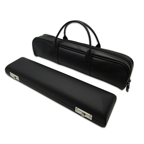 Waterproof Flute Carrying Case Zippered Double Handle Flute Carrying Handbag for 17 Holes Flute PU Leather Flute Case