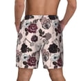 thumbnail image 4 of Fotbe Retro Red Black Roses Men’s Swim Trunks Quick Dry Swim Shorts Board Shorts with Mesh Lining-Small, 4 of 9