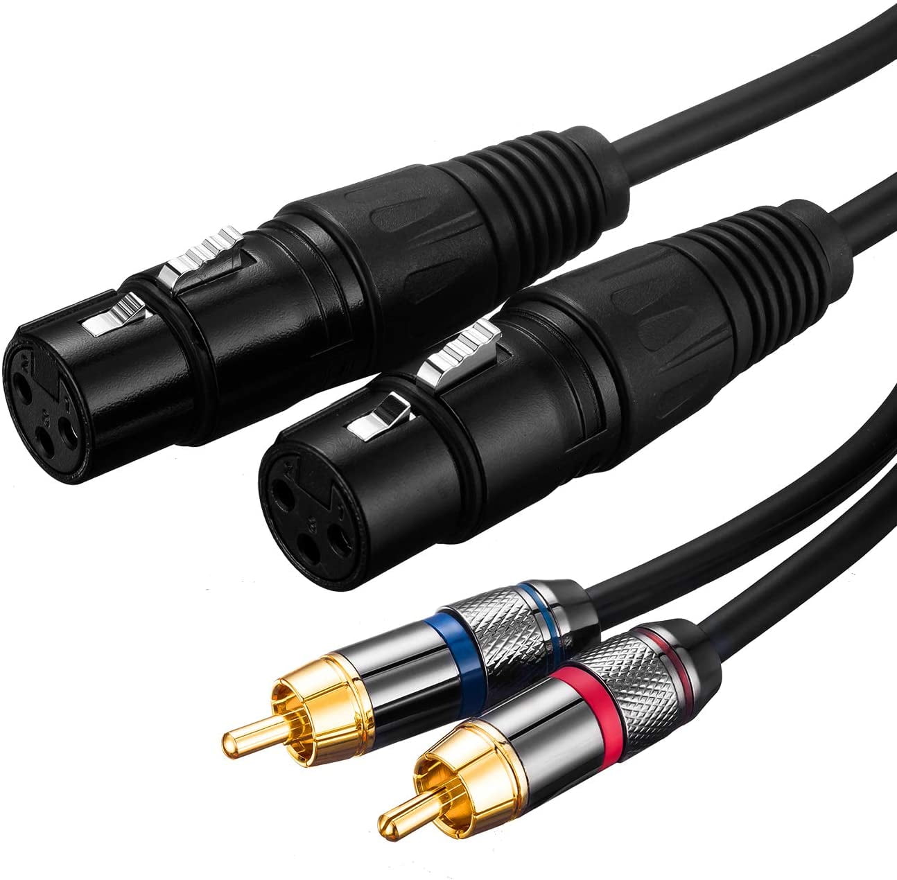 for Amplifier Mixer Microphone Dual RCA Male to Dual XLR Male Cable 4N OFC Wire 5 Feet JOLGOO RCA to XLR Cable 2 RCA Male to 2 XLR Male HiFi Audio Cable 