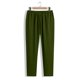 thumbnail image 5 of Pantalones largos para hombre, color liso, informales, a la moda, con cintura elástica, holgados, de pierna ancha, rectos, de poliéster, 5 of 6