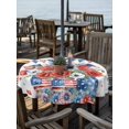 thumbnail image 2 of Outdoor Tablecloth with Umbrella Hole for Patio/Picnic/Party/Camping, Independence Day Waterproof Table Cloth Round Cover Washable, Poppy Blue Floral Farmhouse (Dia 54"), 2 of 8