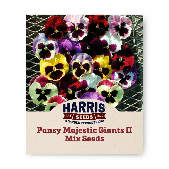 Harris Seeds - Pansy Majestic Giants II Mix F1 Seed Mixture of 20 Colors- 250 Seeds