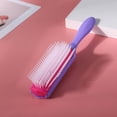 thumbnail image 4 of POINTERTECK 2pcs 9 Rows Styling Brush Straight Curly Hair Detangling Massage Comb (Purple), 4 of 10