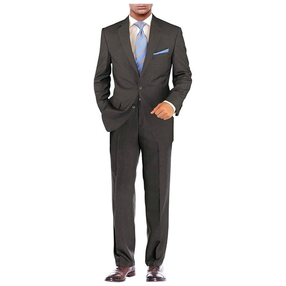 Mens Side Vent 2 Piece Dark Gray Modern Fit Suit Salvatore