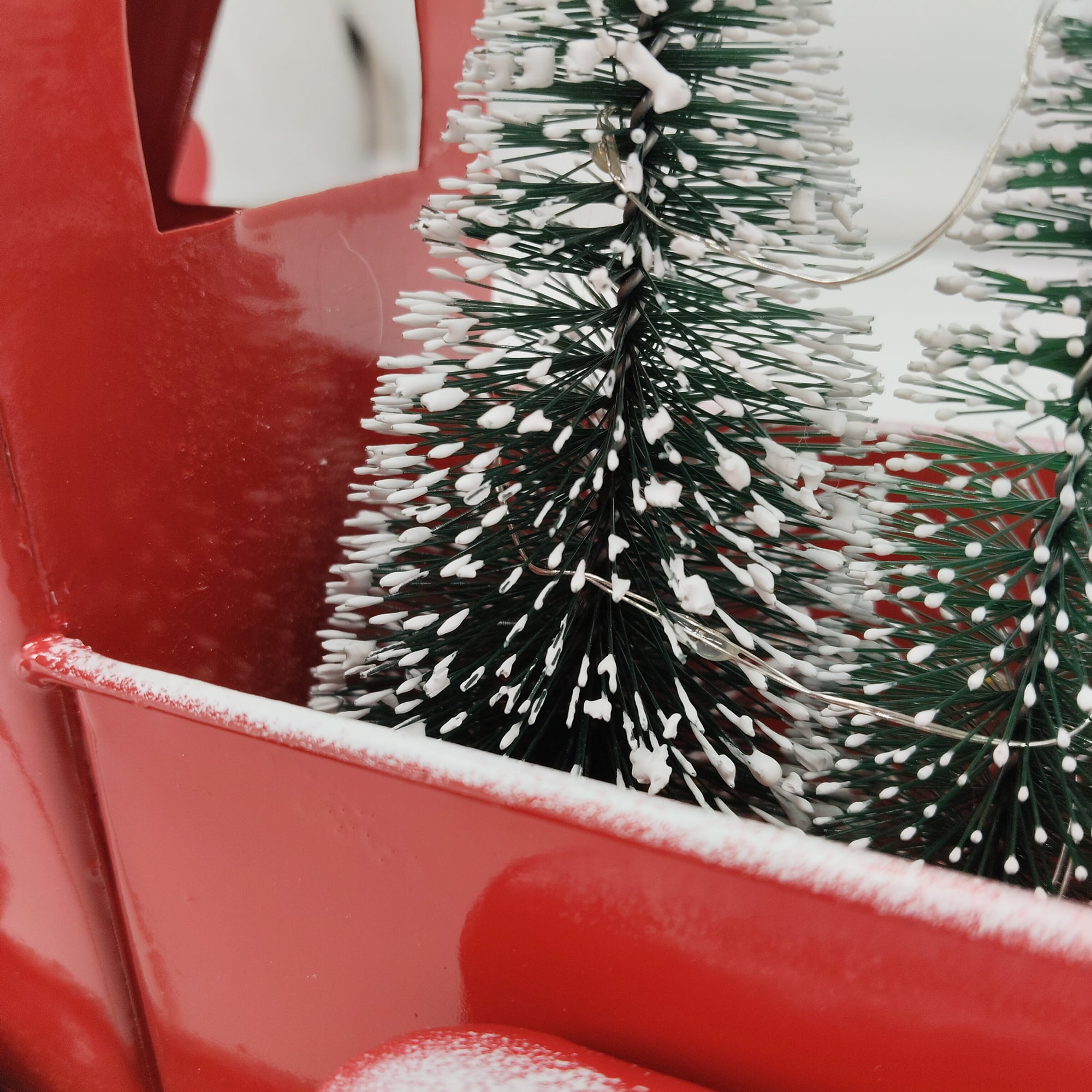 Holiday Time Lighted Red Truck with tree Decor, Holiday Time Lighted Red Truck with tree