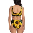 thumbnail image 3 of Kdxio Japanese Were Blossoming Print Women's 2 Piece High Waisted Wrap Spaghetti Strap Summer Swimsuit Bikini Set-, 3 of 7