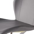 thumbnail image 3 of Lilah 20 Inch Modern Dining Chair, Vinyl Seat, Chrome Legs, Smooth Gray- Saltoro Sherpi, 3 of 5