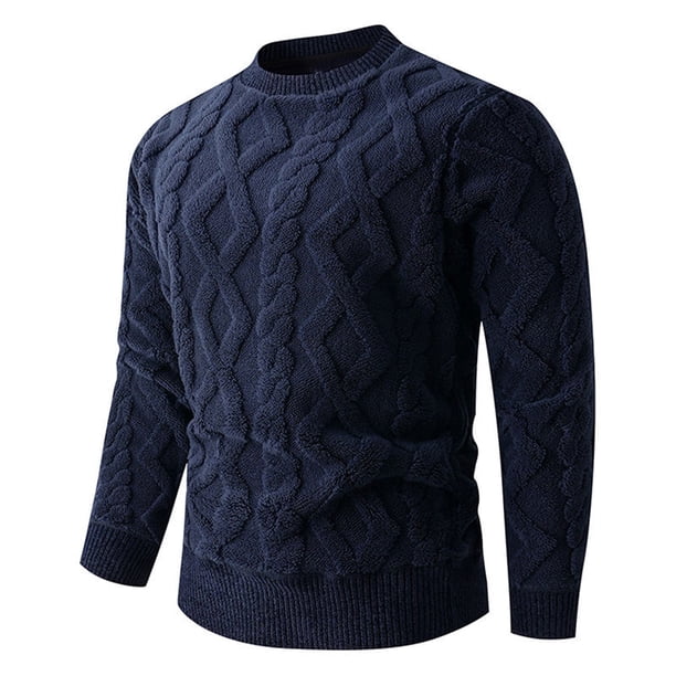 pstuiky Camisas de manga larga abrigadas para hombre, Camiseta de manga larga con cuello redondo, elástica, cálida y de color liso para hombre salir tops xl