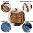 thumbnail image 4 of Bolso KlaOyer de lona tipo bandolera grande, color verde hobo, para mujeres y hombres, 4 of 6