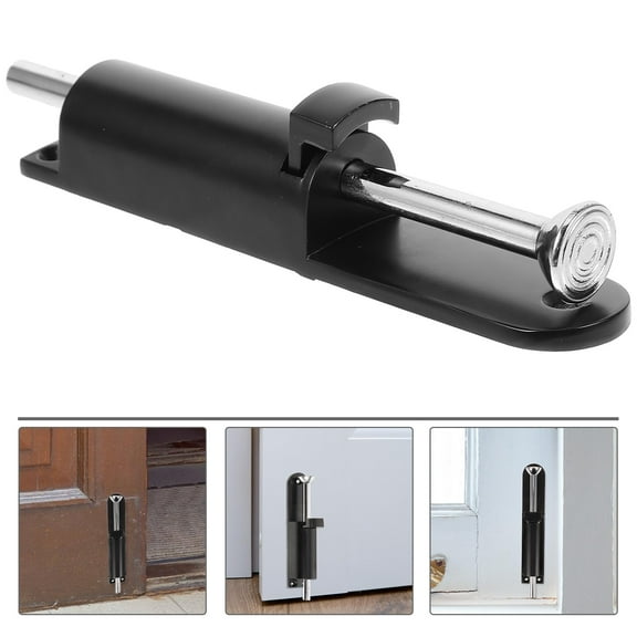 HOMEMAXS  French Door Lock Spring Loaded Latch Gate Drop Rod Doors Latches Black