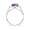 thumbnail image 2 of ANGARA Natural 3.2 Ct. Amethyst with Diamond Halo Ring in 14K White Gold for Women (Ring Size: 4), 2 of 9