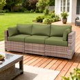 thumbnail image 6 of Kimunuk 8 Pcs Outdoor Cushion Covers for Patio Furniture, Washable Outdoor Cushion Slipcovers Replacement with Zipper for 3 Seat Rattan Sofa, Light Green, 6 of 7