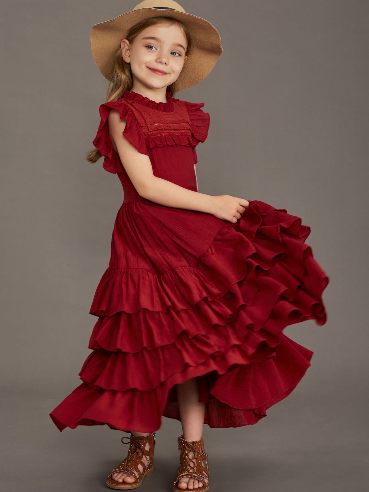 Wdgfv Elegant Off Shoulder Girls Dresses Tutu Skirt For Wedding Party Pageant Casual Wear Floral Appliques Gown