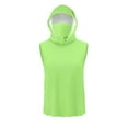 thumbnail image 4 of Olyvenn Fishing Shirts for Men Women Hooded Sun Protection T-Shirt with Mask Short Sleeve UPF 50+ Rash Guards Cooling Hoodies Green XL, 4 of 8