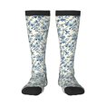 thumbnail image 1 of Balery Vintage Blue Floral Calcetines novedosos Calcetines deportivos Calcetines hasta la rodilla Calcetines de algodón Calcetines originales y geniales, 1 of 6