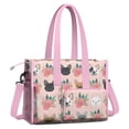 thumbnail image 2 of Teacher Tote Bag,Pink French Bulldog Flowers Florals Teacher Utility Tote Bag,Large Work Tote Bags for Women with Multiple Pockets,Top Zipper Closure,13.8x10.6x6.7 Inch, 2 of 5