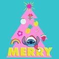 thumbnail image 2 of Girl's Lilo & Stitch Merry Christmas Tree  Graphic Tee Tahiti Blue Small, 2 of 4