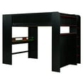 thumbnail image 6 of Harper & Bright Designs Full Size Gaming Loft Bed with Height-adjustable Desk & RGB Lights, Full Wood Loft Bed Frame with Wardrobe & Storage Shelves, Red, 6 of 18