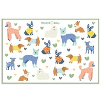 UpwardBaby Disposable Placemats - BPA Free - 36 Waterproof Placemats with Animal Pattern