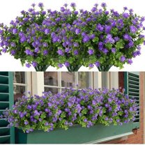 Sinhoon 8 Bundles Artificial Fall Flowers No Fade Faux Autumn Plants, Fake Indoor Outdoor Greenery for Thanksgiving Christmas Wedding Party Home Garden Fireplace Décor (Purple)