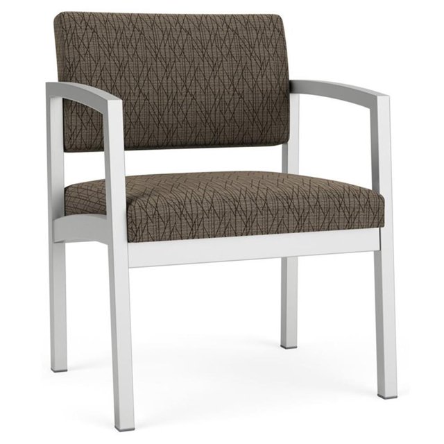 Fauteuil d'Appoint Surdimensionné en Acier Lenox pour Réception / Acier Argenté / Brun