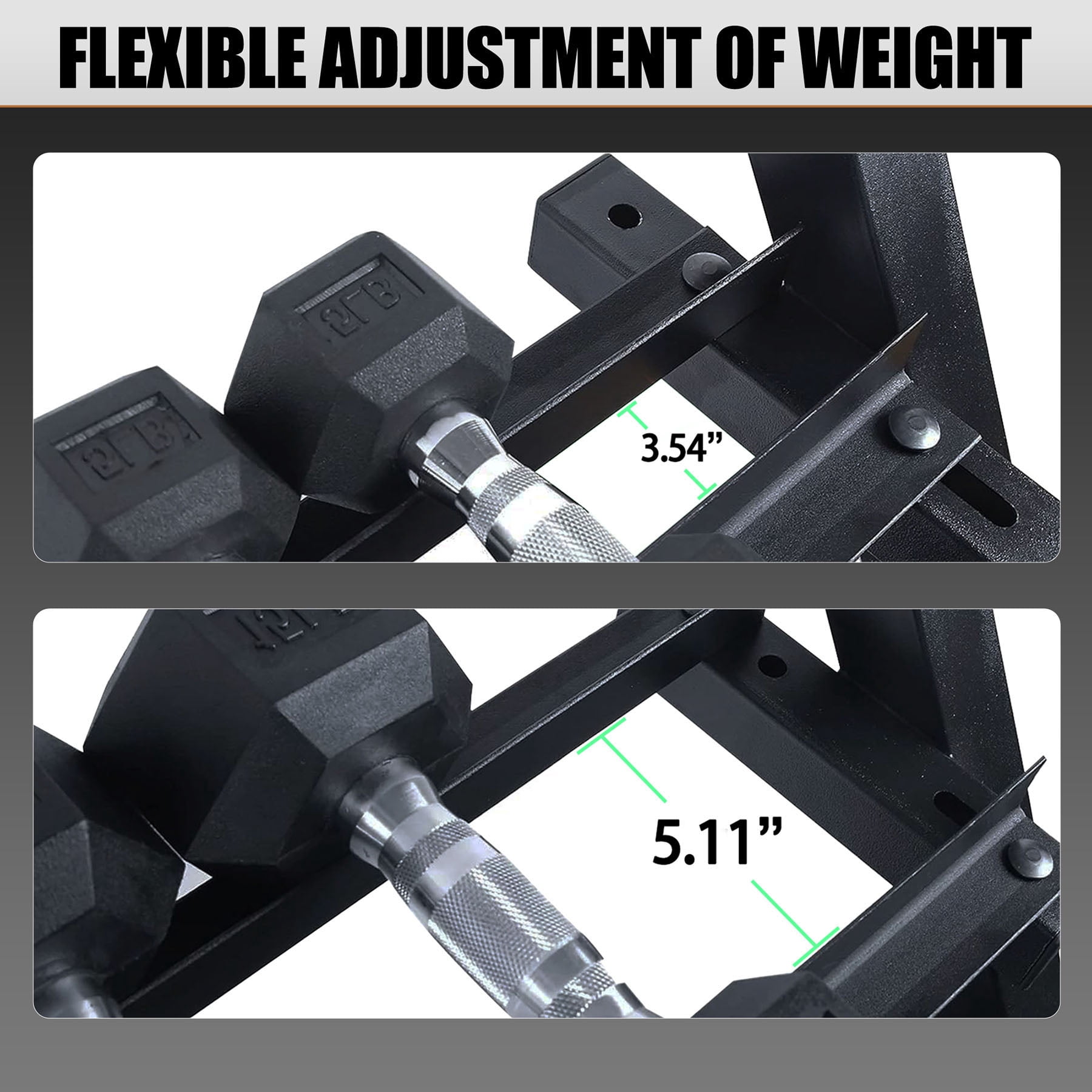 S-HOME 3-Tier Dumbbell Rack Stand With Heavy Duty Design, Supports 5-50lb Weights, 1000lb Max Capacity for Organized Storage