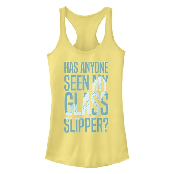Junior's Cinderella Missing Slipper Quote  Racerback Tank Top
