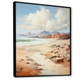 thumbnail image 2 of Designart "Sunkissed Sands Beach Photo I" Nautical & Beach Floater Framed Wall Decor, 2 of 7