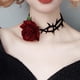 thumbnail image 2 of Gargantilla de mujer Yinane de cordones de flores de rosa gargantilla de flores cómodo, 2 of 8